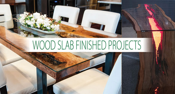 Live Oak Wood Slab Finished Projects