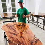 Bookmatched Aromatic Florida Cedar wood table