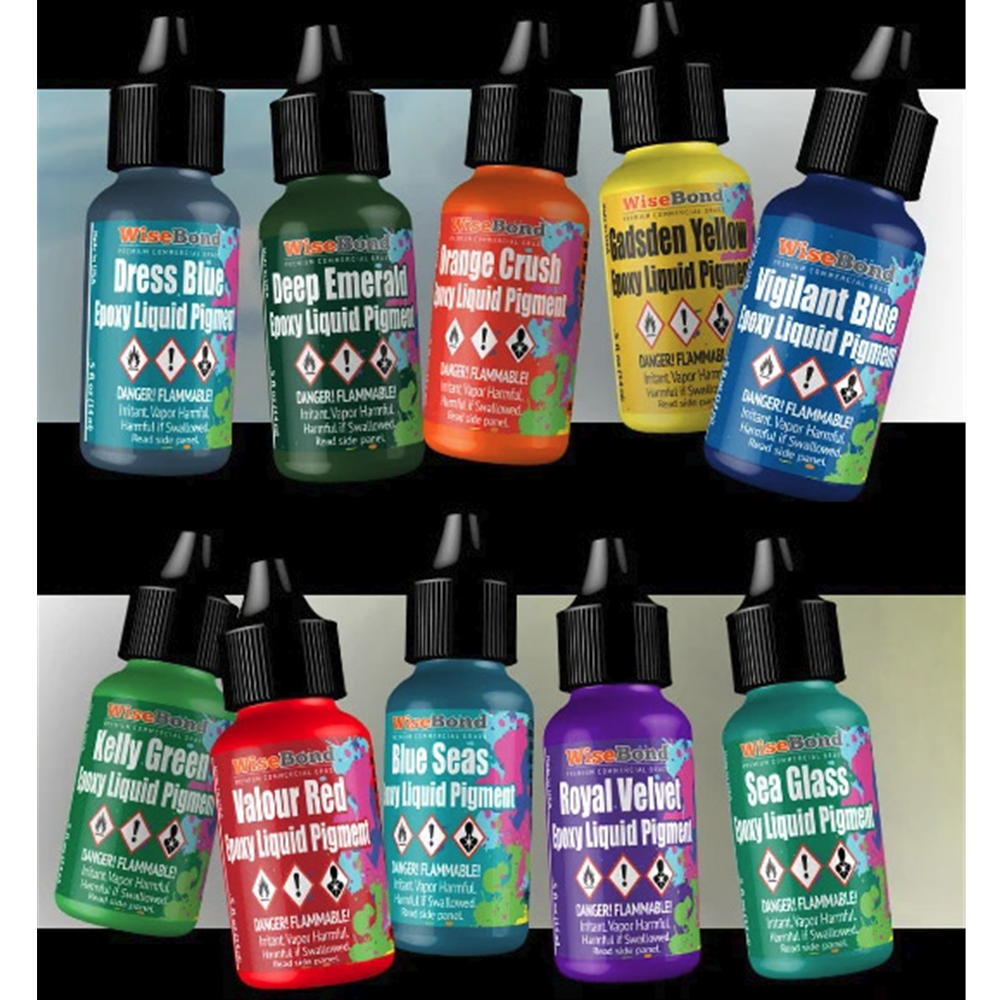 WiseBond™ WiseInk™ Epoxy Liquid Colorant Variety Pack (10 - 1oz)