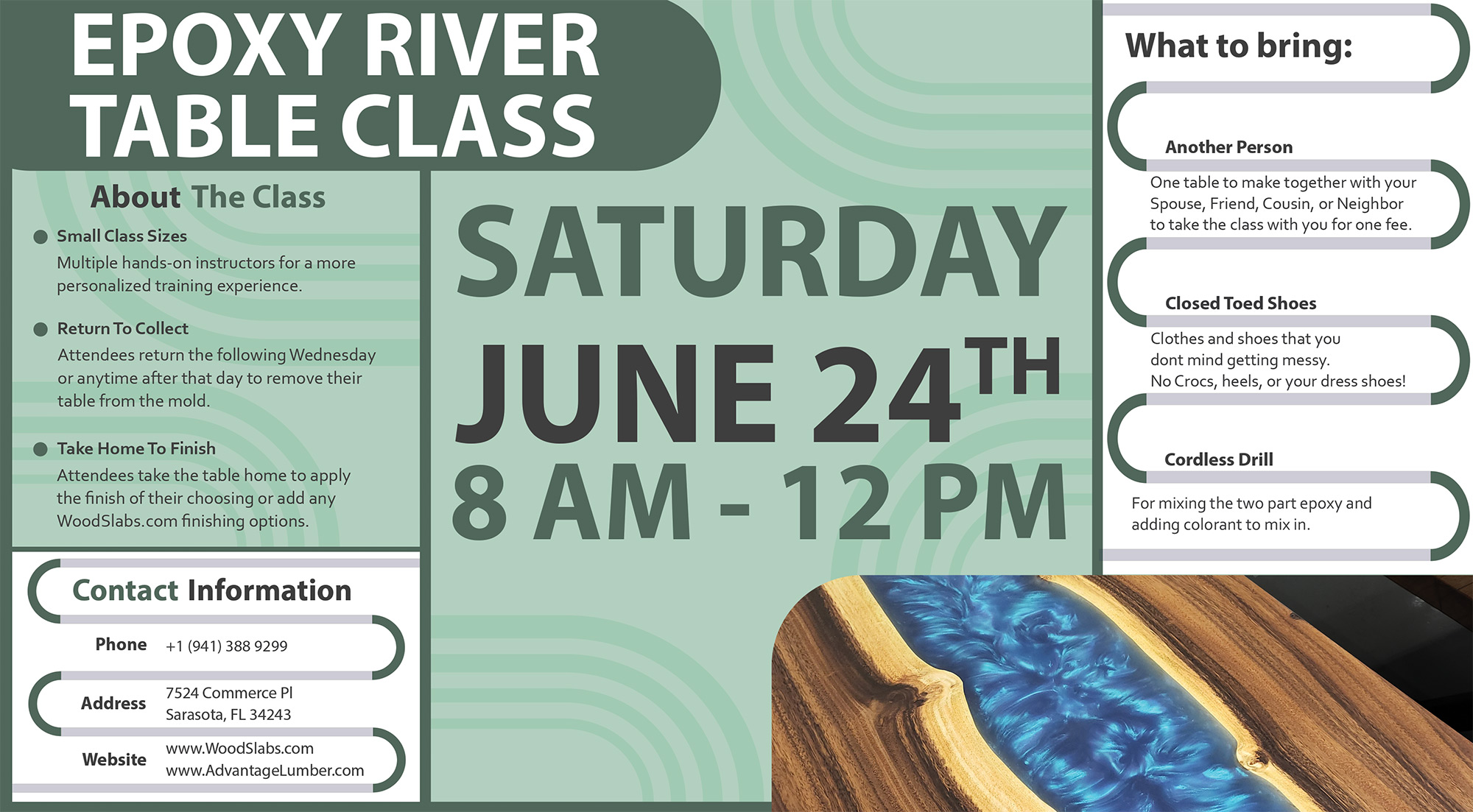 river table class details